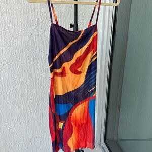 Colorful Abstract Slip Dress
